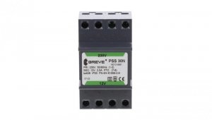Transformator 1-fazowy modułowy bezpieczeństwa PSS 30N 230/ 12V 2,5A, na szynę DIN, IP20, Ta 40, 16012-9891