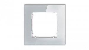 ICON Ramka uniwersalna pojedyncza kwadratowa - efekt szkła (ramka: szara spód: biały) 15-0-IRSK-1