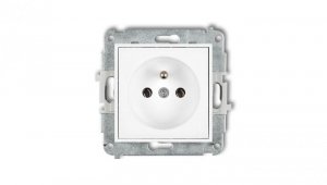 ICON Mechanizm gniazda pojedynczego z uziemieniem 2P+Z (bez przesłon torów prądowych) biały mat 25IGP-1z