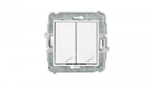 ICON Mechanizm łącznika podwójnego schodowego biały IWP-33