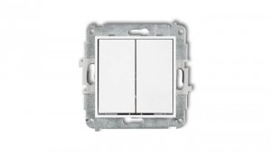 ICON Mechanizm łącznika podwójnego krzyżowego (dwa klawisze bez piktogramu) biały IWP-66.1
