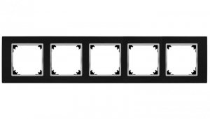 VESTRA ramka pięciokrotna IP20 czarny/chrom 3875-46