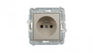MINI Mechanizm gniazda pojedynczego z uziemieniem 2P+Z (bez przesłon torów prądowych) taupe 60MGP-1z