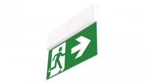 Oprawa ewakuacyjna Directo S M 1H MT biała + piktogramy VD3, VD4, VD5 90281