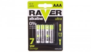 Bateria alkaliczna LR03 / AAA 1,5V RAVER ULTRA B7911 /blister 4szt./