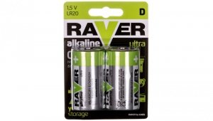 Bateria alkaliczna LR20 / D 1,5V RAVER ULTRA B7941 /blister 2szt./