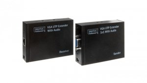 Przedłużacz/extender VGA 1920x1200 po skrętce kat.5e UTP, do 300m z audio /miniJack/ DS-53400