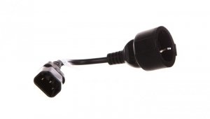Przedłużacz kabla zasilającego IEC 320 C14-SCHUKO(F) 20cm czarny CA-C14E-10CC-0018-BK