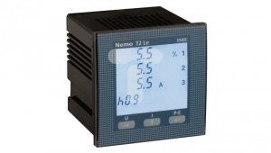 Miernik parametrów sieci NEMO 72-LE tablicowy 1-5A 500V A80-265VAC/100-300VDC wyjście impulsowe MF72411