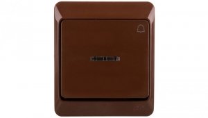 Hermes Przycisk dzwonek mechanizm z pełną obudową brązowy IP44 przycisk 1x ŁNT-1D+n 0347-06