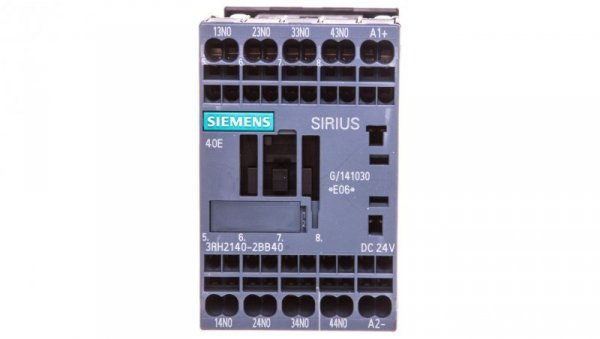 Przekaźnik pomocniczy 4NO cewka 24V DC S00 połączenie sprężynowe SIRIUS 3RH2140-2BB40