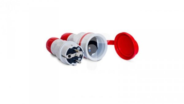 Zestaw EXTREM wtyczka + gniazdo 16A 2P+Z 250V IP54 szary/czerwony ZWG-54