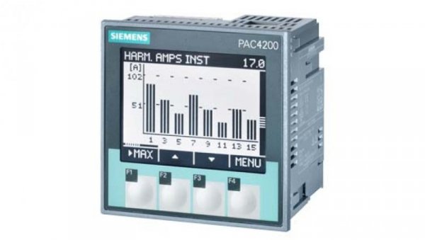 Analizator parametrów sieci PAC4200 x/1A x/5A licznik energii kl.0,2 MODBUS TCP/IP RJ45 2DI 2DO 22-65VDC 7KM4211-1BA00-3AA0