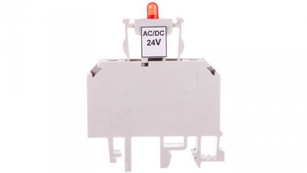 Złączka bezpiecznikowa 2,5mm2 z sygnalizacją LED 24V DC ZUB1-2.5D 13202992