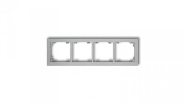 DECO Ramka poczwórna srebrny metalik 7DR-4