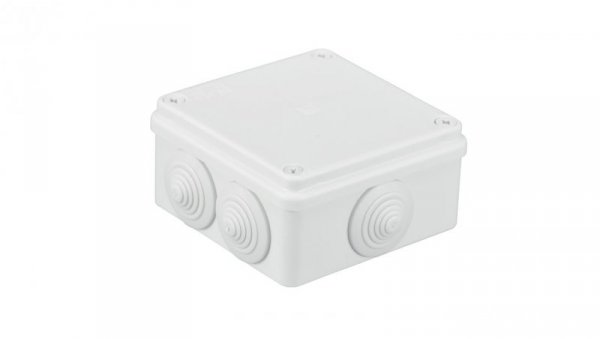 Puszka n/t hermetyczna 100x100x50 6 dławików IP55 biała S-BOX 106B