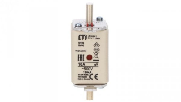 Wkładka bezpiecznikowa NH00 10A gG 500V 004182204 /3szt./
