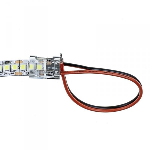 Konektor Złączka Taśm LED V-TAC Przeźroczysta Z przewodami Gęste/Zwykłe/COB 8mm