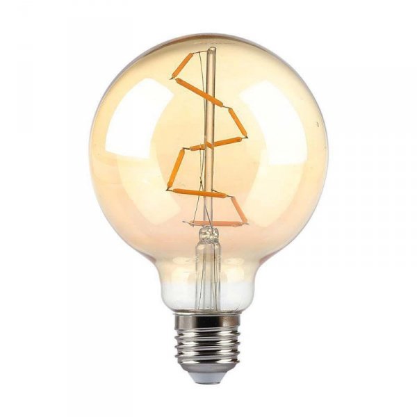 Żarówka LED V-TAC 4W Filament E27 Kula Glob G95 Bursztyn 95x138mm VT-2024-N 2200K 350lm