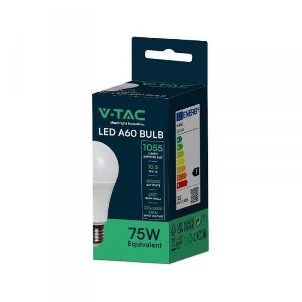 Żarówka LED V-TAC 10,5W E27 A60 VT-2112-N 6500K 1055lm