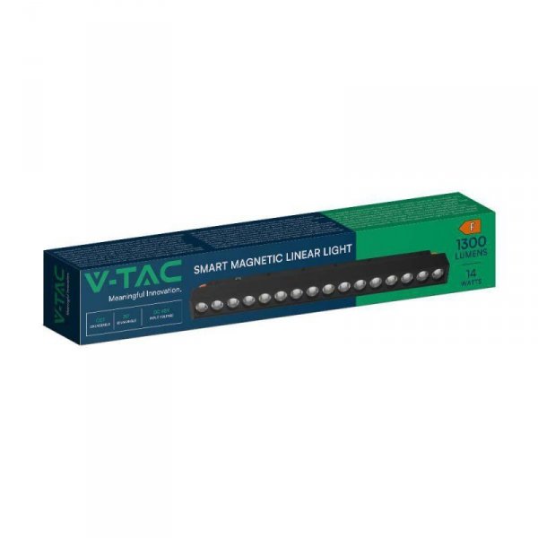 Oprawa Szynosystem SMART 48V V-TAC 14W LED CCT 30st SMART WiFi TRACKLIGHT Czarna VT-3614 2700K-6400K 1300lm 3 Lata Gwarancji