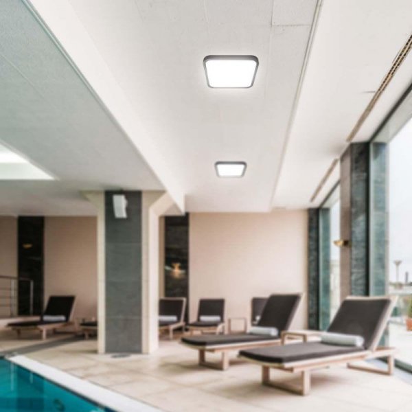 Plafon V-TAC 18W LED Kwadrat 25x25cm Natynkowy IP44 Czarny VT-8618B 4000K 1830lm