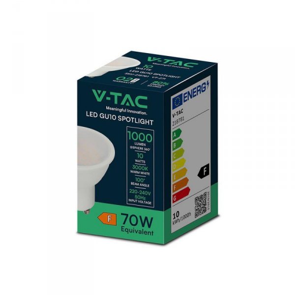 Żarówka LED V-TAC GU10 10W 100st VT-271 4000K 1000lm