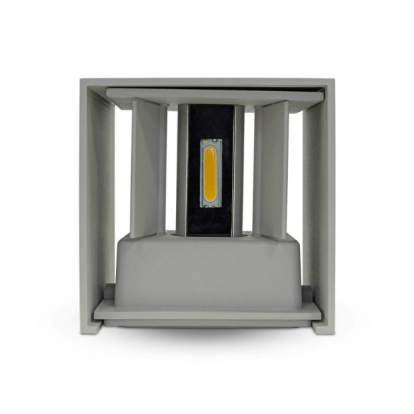 Oprawa Ścienna V-TAC 12W LED Góra Dół Regulowana Chip BRIDGELUX Szary Kwadrat IP65 VT-759-12 4000K 1100lm