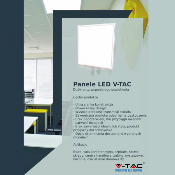 Panel LED V-TAC 36W 620x620 mm UGR PMMA VT-6069-6 4000K 3100lm
