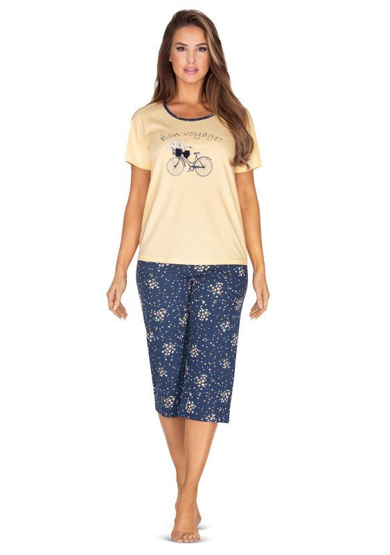Piżama damska Regina 621 2XL-3XL żółta