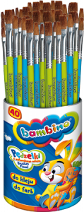 Pędzelki Do Farb I Kleju Bambino MIX 40 SZTUK W Kubku 