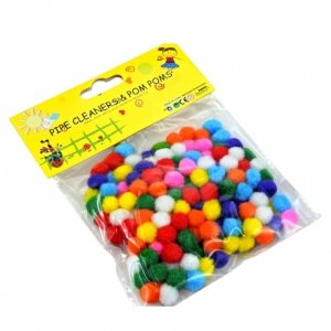 POMPONY 2,5cm 50szt MIX KOLORÓW 0697