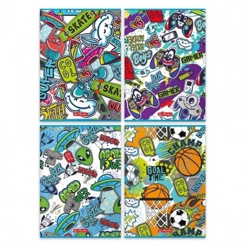 ZESTAW 10X Zeszyt A5 32 kartki w 3 linię kolorową GRAFFITI 1346