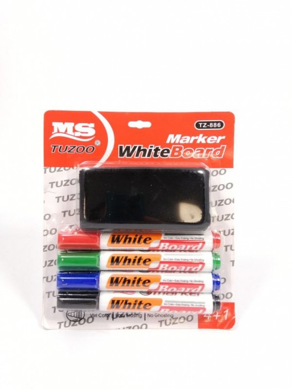 Marker suchościeralny 4 szt.+ gąbka OPEN