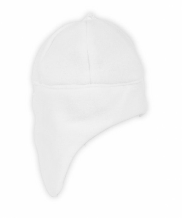 Polarowa biała czapeczka dla niemowląt idealna na chrzest