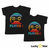 Koszulki dla rodzeństwa Player1 Player2 gracz