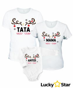 Zestaw rodzinny Mama Tata + body z wybranym imieniem dziecka