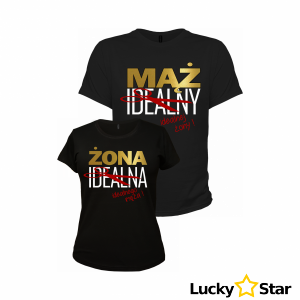Zestaw koszulek dla par ŻONA idealnego męża, MĄŻ idealnej żony