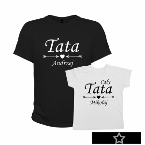 Zestaw koszulek Tata, cały tata. Twoje imiona