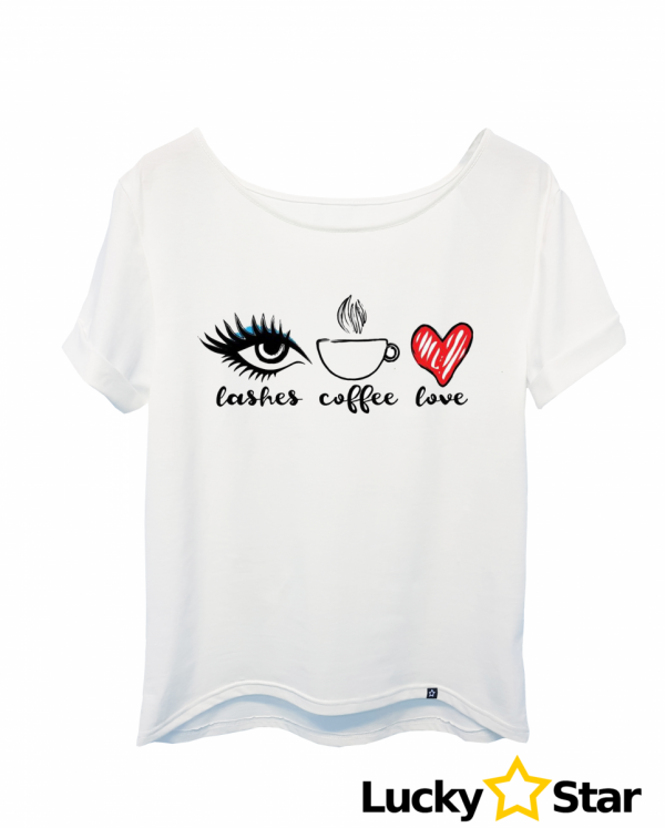 Koszulka damska lashes coffe love