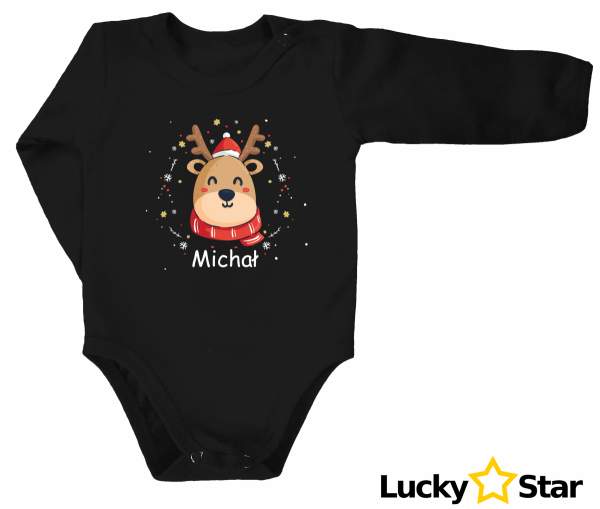 Body/Koszulka świąteczne renifer + wybrane imię 