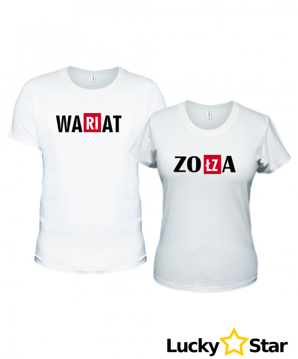 Koszulki dla par Wariat &amp; Zołza ( twój napis)