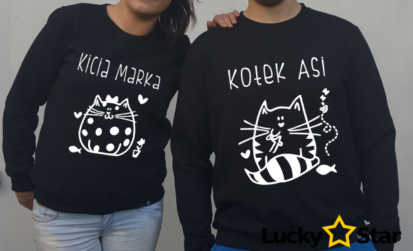 Bluzy DLA PAR KICIA KOTEK z Twoim imieniem
