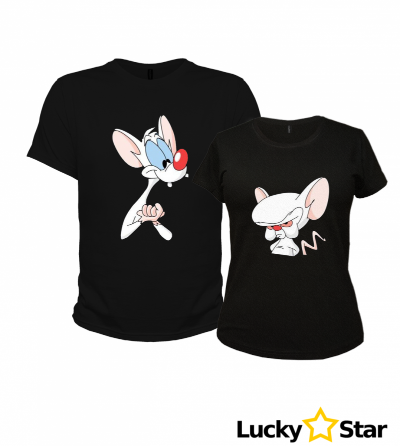 Koszulki dla par (zestaw koszulek) Pinky i Mózg
