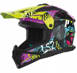 LS2 KASK CROSS MX708 FAST II GORILLA PURP H-V YEL 