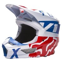 FOX KASK OFF-ROAD V1 SKEW WHITE/RED/BLUE FOX KASK OFF-ROAD V1 SKEW WHITE/RED/BLUE