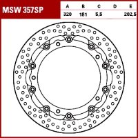 TRW Tarcza hamulcowa MSW357SP BMW S 1000 RR ABS 99 TRW Tarcza hamulcowa MSW357SP BMW S 1000 RR ABS 99