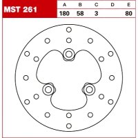 TRW Tarcza hamulcowa MST261 PEUGEOT SPEEDFIGHT II TRW Tarcza hamulcowa MST261 PEUGEOT SPEEDFIGHT II