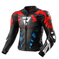 REBELHORN KURTKA SKÓRZANA INFERNO BLACK/BLUE/WH/RE REBELHORN KURTKA SKÓRZANA INFERNO BLACK/BLUE/WH/RE