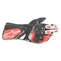 ALPINESTARS RĘKAWICE SP-8 V3 BLACK/WHITE/BRIG RED ALPINESTARS RĘKAWICE SP-8 V3 BLACK/WHITE/BRIG RED